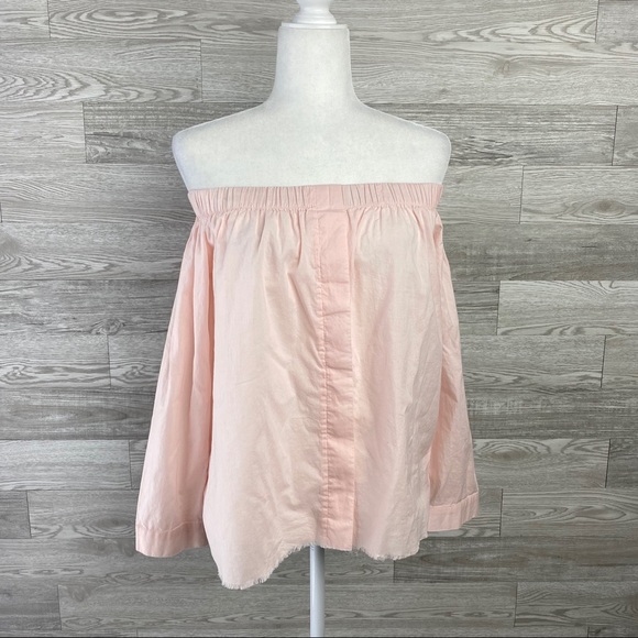 H&M Light Pink Off Shoulder Long Sleeve Blouse - Picture 1 of 8